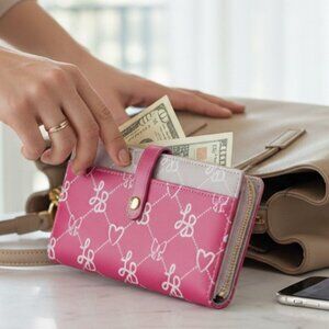 Betsey Johnson Luv Betsey Wren Pink Fade And White Ombré Bi-Fold Wallet
